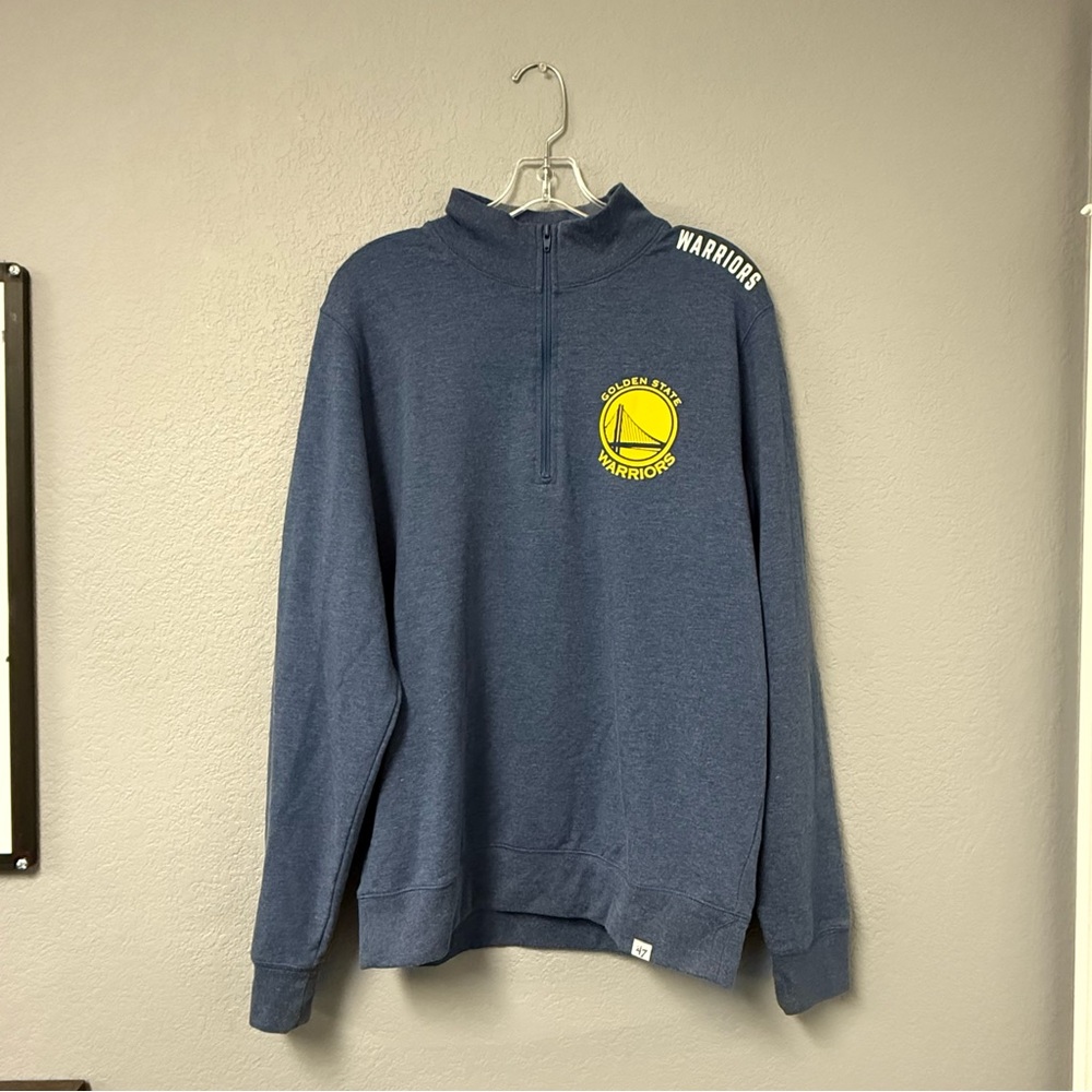 47 Forward Men's Blue Golden State Warriors Twist Quarter-Zip Pullover Top